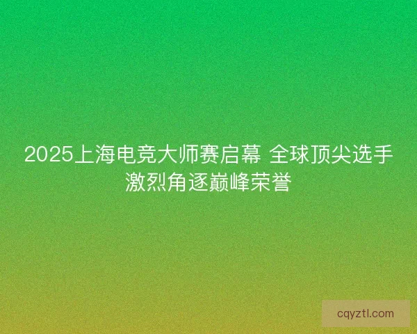 2025上海电竞大师赛启幕 全球顶尖选手激烈角逐巅峰荣誉